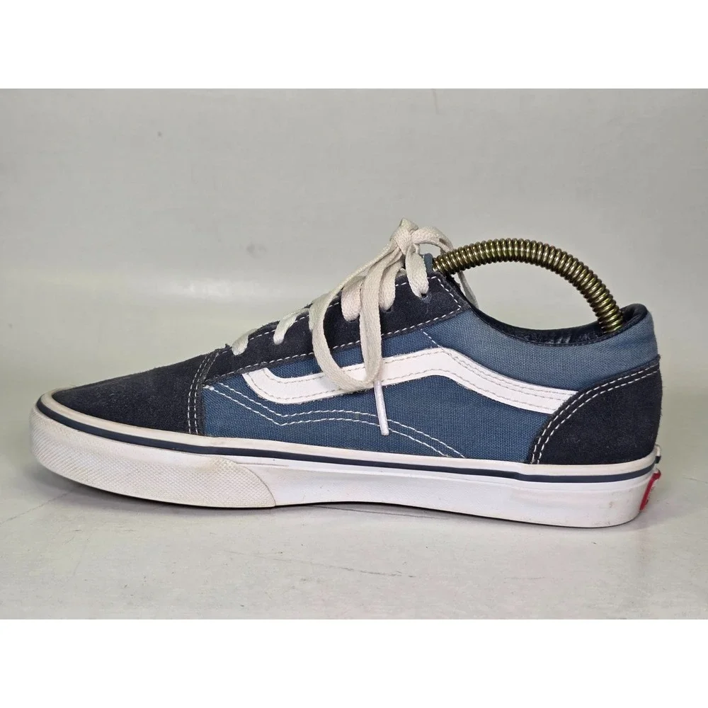 VANS Old Skool‎ Juniors Sneakers Size 6 Navy Blue White Skate Suede Canvas Shoes
